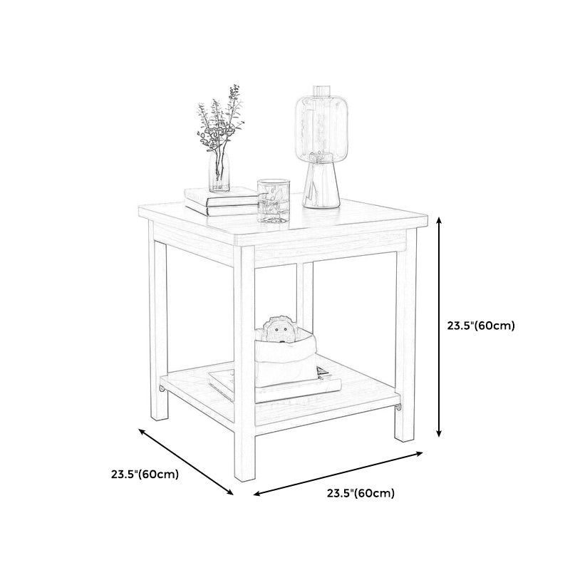 Scandinavian Wooden Geometric Side Table with Storage Shelf in Brown/Natural Clearhalo 'Coffee & Accent Tables' 'End & Side Tables' 'end_side_table' 'Furniture' 'furniture_end_side_table' 'Living Room Furniture' 4970993