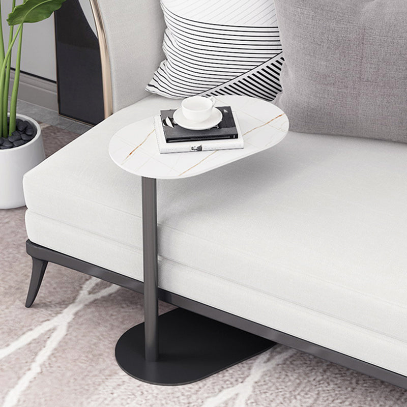 Mid-Century Modern Stone Top Side Table Elliptical Pedestal End Table Clearhalo 'Coffee & Accent Tables' 'End & Side Tables' 'end_side_table' 'Furniture' 'furniture_end_side_table' 'Living Room Furniture' 4970996