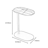 Mid-Century Modern Stone Top Side Table Elliptical Pedestal End Table Clearhalo 'Coffee & Accent Tables' 'End & Side Tables' 'end_side_table' 'Furniture' 'furniture_end_side_table' 'Living Room Furniture' 4971011