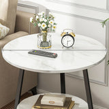 Round Modern Side End Table Frame Double Tier Sofa Side End Table with Shelf Clearhalo 'Coffee & Accent Tables' 'End & Side Tables' 'end_side_table' 'end_side_tables' 'furn' 'furn_end_side_tables' 'Furniture' 'furniture_end_side_table' 'Living Room Furniture' 4971016