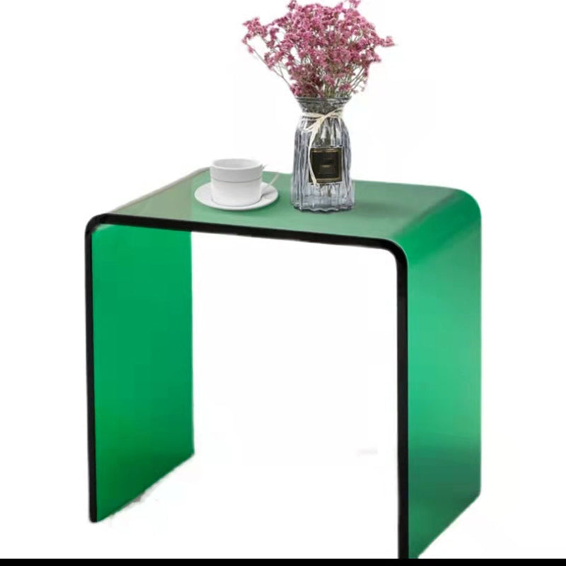 Acrylic Living Room Side Table Modern Rectangular Sled End Table Green Clearhalo 'Coffee & Accent Tables' 'End & Side Tables' 'end_side_table' 'end_side_tables' 'furn' 'furn_end_side_tables' 'Furniture' 'furniture_end_side_table' 'Living Room Furniture' 4971046