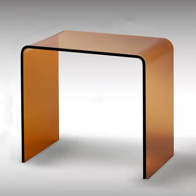 Acrylic Living Room Side Table Modern Rectangular Sled End Table Tan Clearhalo 'Coffee & Accent Tables' 'End & Side Tables' 'end_side_table' 'end_side_tables' 'furn' 'furn_end_side_tables' 'Furniture' 'furniture_end_side_table' 'Living Room Furniture' 4971047
