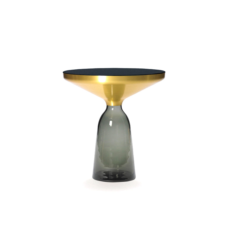 Contemporary Grey/Blue/Yellow/green/Purple Tempered Glass Round End Table 20"L x 20"W x 21"H Gray Clearhalo 'Coffee & Accent Tables' 'End & Side Tables' 'end_side_table' 'end_side_tables' 'furn' 'furn_end_side_tables' 'Furniture' 'furniture_end_side_table' 'Living Room Furniture' 4971057