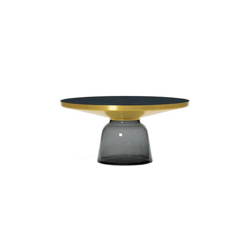 Contemporary Grey/Blue/Yellow/green/Purple Tempered Glass Round End Table 30"L x 30"W x 14"H Gray Clearhalo 'Coffee & Accent Tables' 'End & Side Tables' 'end_side_table' 'end_side_tables' 'furn' 'furn_end_side_tables' 'Furniture' 'furniture_end_side_table' 'Living Room Furniture' 4971063