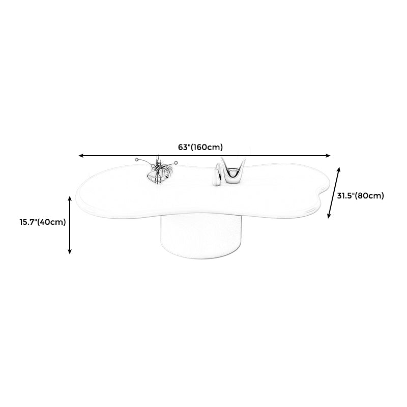 Modern Wood Pedestal Cocktail Table Free Form Coffee Table - White Clearhalo 'Coffee & Accent Tables' 'Coffee Tables' 'coffee_tables' 'furn' 'furn_coffee_tables' 'Furniture' 'furniture_coffee_tables' 'Living Room Furniture' 4971096