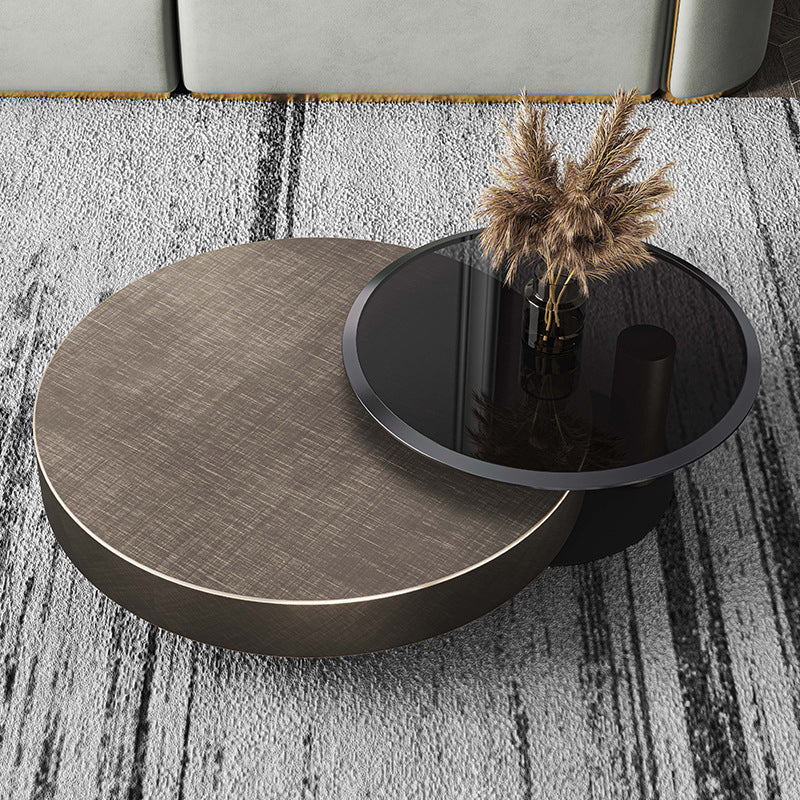 Modern Stainless Steel Solid Coffee Table Round Cocktail Table in Brass/Black Clearhalo 'Coffee & Accent Tables' 'Coffee Tables' 'coffee_tables' 'furn' 'furn_coffee_tables' 'Furniture' 'furniture_coffee_tables' 'Living Room Furniture' 4971102