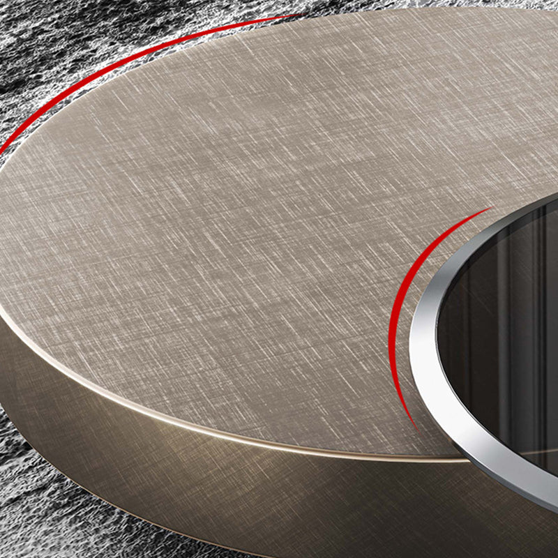 Modern Stainless Steel Solid Coffee Table Round Cocktail Table in Brass/Black Clearhalo 'Coffee & Accent Tables' 'Coffee Tables' 'coffee_tables' 'furn' 'furn_coffee_tables' 'Furniture' 'furniture_coffee_tables' 'Living Room Furniture' 4971104