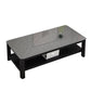 Modern Style White/Black/Grey Rock Rectangular Coffee Table with Slab Top 18"H x 52"L x 28"W Gray Clearhalo 'Coffee & Accent Tables' 'Coffee Tables' 'coffee_tables' 'Furniture' 'furniture_coffee_tables' 'Living Room Furniture' 4971163