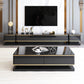 Modern Marble/Glass Block Coffee Table with Drawer Rectangular Cocktail Table Black Clearhalo 'Coffee & Accent Tables' 'Coffee Tables' 'coffee_tables' 'furn' 'furn_coffee_tables' 'Furniture' 'furniture_coffee_tables' 'Living Room Furniture' 4971197