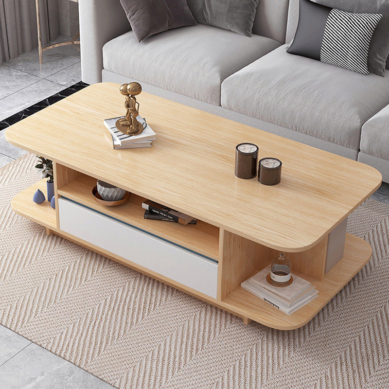 Modern Tray Top Coffee Table Wooden 4 Legs Cocktail Table for Home Clearhalo 'Coffee & Accent Tables' 'Coffee Tables' 'coffee_tables' 'Furniture' 'furniture_coffee_tables' 'Living Room Furniture' 4971210