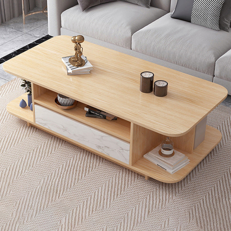 Modern Tray Top Coffee Table Wooden 4 Legs Cocktail Table for Home Clearhalo 'Coffee & Accent Tables' 'Coffee Tables' 'coffee_tables' 'Furniture' 'furniture_coffee_tables' 'Living Room Furniture' 4971215