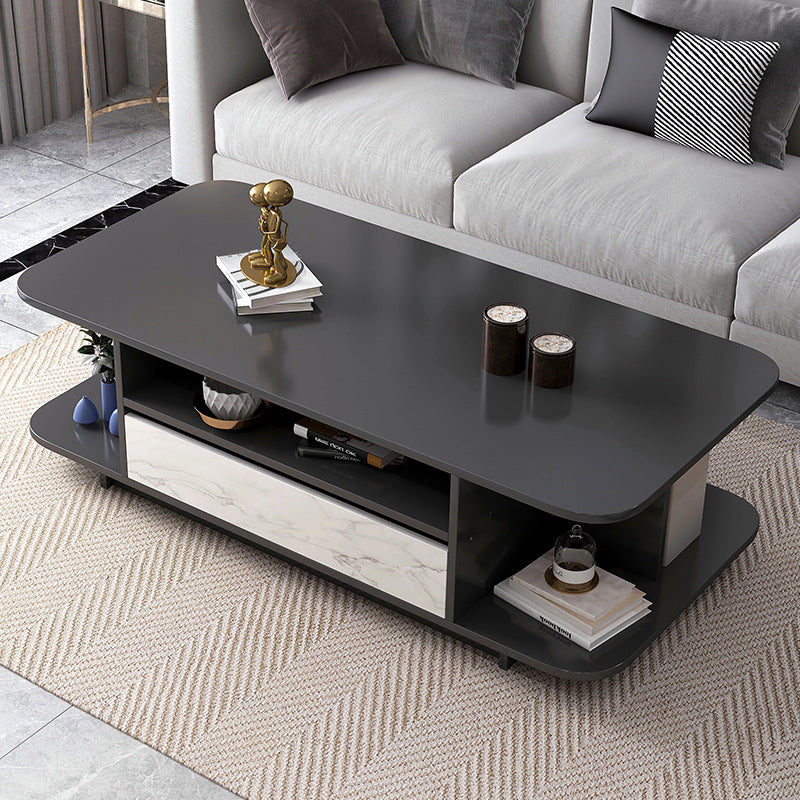 Modern Tray Top Coffee Table Wooden 4 Legs Cocktail Table for Home Black-White Clearhalo 'Coffee & Accent Tables' 'Coffee Tables' 'coffee_tables' 'Furniture' 'furniture_coffee_tables' 'Living Room Furniture' 4971216