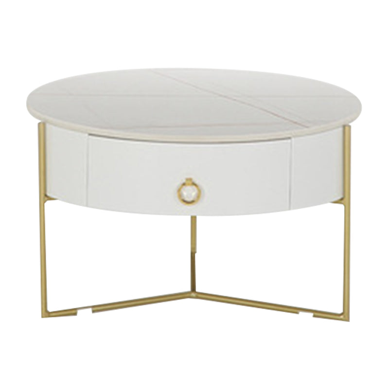 Glass and Slate Cross Legs Coffee Table Modern Round Table for Living Room 16"H x 24"L x 24"W Clearhalo 'Coffee & Accent Tables' 'Coffee Tables' 'coffee_tables' 'Furniture' 'furniture_coffee_tables' 'Living Room Furniture' 4971226