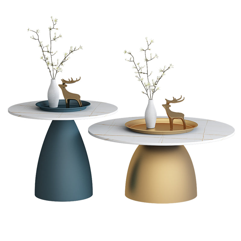 Slate 1 Single Modern Coffee Table Iron Pedestal Cocktail Table Clearhalo 'Coffee & Accent Tables' 'Coffee Tables' 'coffee_tables' 'furn' 'furn_coffee_tables' 'Furniture' 'furniture_coffee_tables' 'Living Room Furniture' 4971250