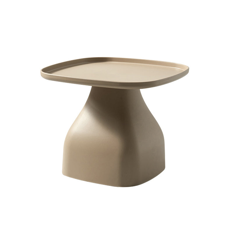 1 Single Modern Plastic Round Coffee Table Pedestal Cocktail Table 20"L x 20"W x 16"H Grey Clearhalo 'Coffee & Accent Tables' 'Coffee Tables' 'coffee_tables' 'furn' 'furn_coffee_tables' 'Furniture' 'furniture_coffee_tables' 'Living Room Furniture' 4971262