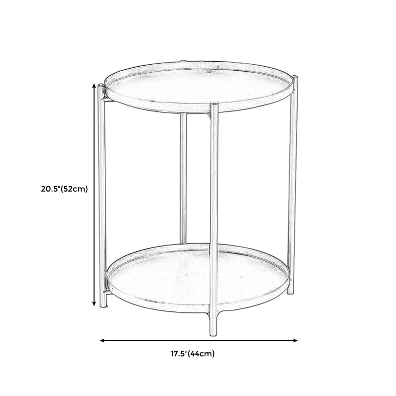 1 Single Modern Round Metal Coffee Table with Four Legs for Living Room Clearhalo 'Coffee & Accent Tables' 'Coffee Tables' 'coffee_tables' 'furn' 'furn_coffee_tables' 'Furniture' 'furniture_coffee_tables' 'Living Room Furniture' 4971292