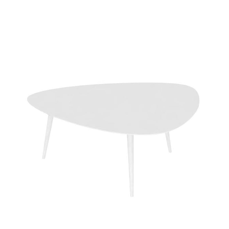 Modern Triangle Slate 3 Legs Coffee Table in Black and White White 16"H x 39.5"L x 29.5"W Clearhalo 'Coffee & Accent Tables' 'Coffee Tables' 'coffee_tables' 'Furniture' 'furniture_coffee_tables' 'Living Room Furniture' 4971296