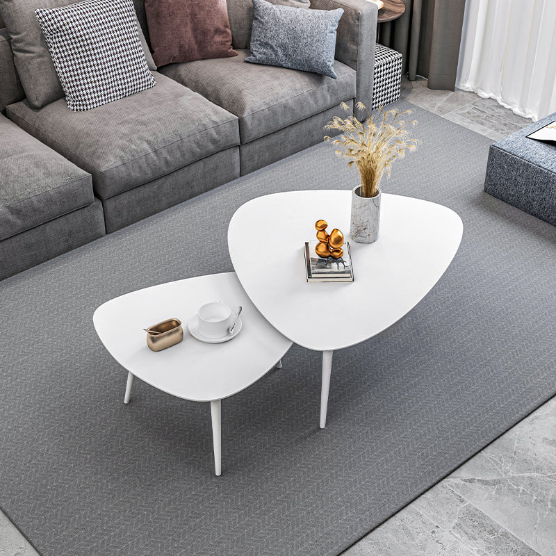 Modern Triangle Slate 3 Legs Coffee Table in Black and White Clearhalo 'Coffee & Accent Tables' 'Coffee Tables' 'coffee_tables' 'Furniture' 'furniture_coffee_tables' 'Living Room Furniture' 4971301
