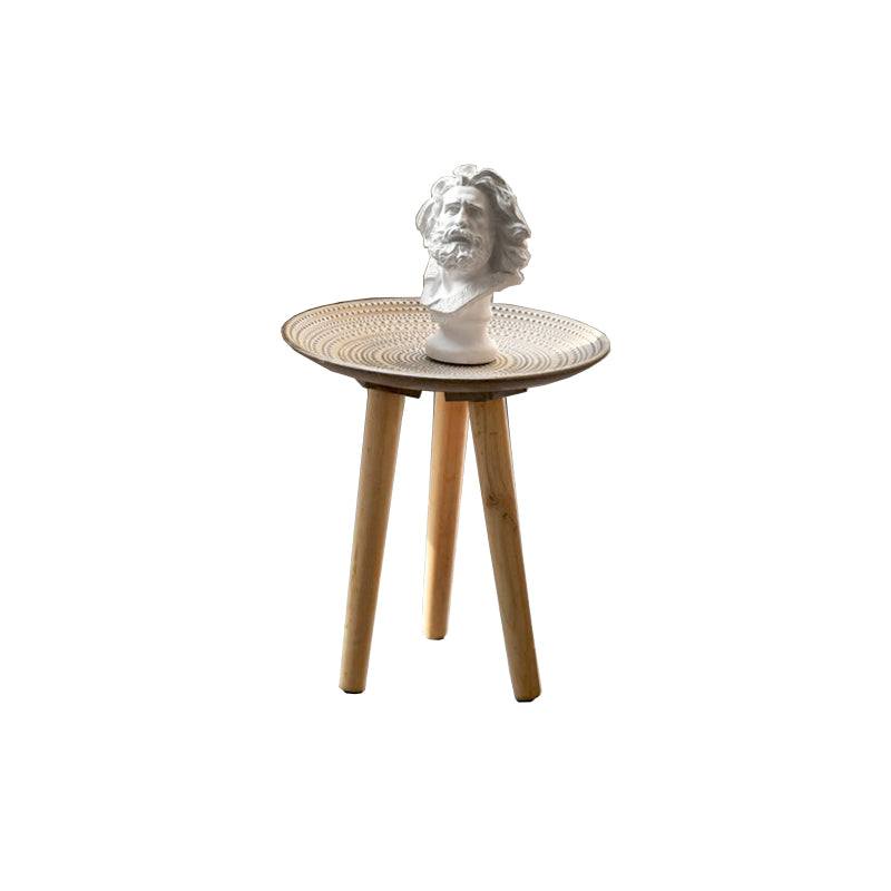 Modern White Wooden Coffee Table Round Coffee Table with Three Legs 12"L x 12"W x 12"H Gray Clearhalo 'Coffee & Accent Tables' 'Coffee Tables' 'coffee_tables' 'furn' 'furn_coffee_tables' 'Furniture' 'furniture_coffee_tables' 'Living Room Furniture' 4971333