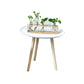 Modern White Wooden Coffee Table Round Coffee Table with Three Legs 20"L x 20"W x 16"H Beige Clearhalo 'Coffee & Accent Tables' 'Coffee Tables' 'coffee_tables' 'furn' 'furn_coffee_tables' 'Furniture' 'furniture_coffee_tables' 'Living Room Furniture' 4971340