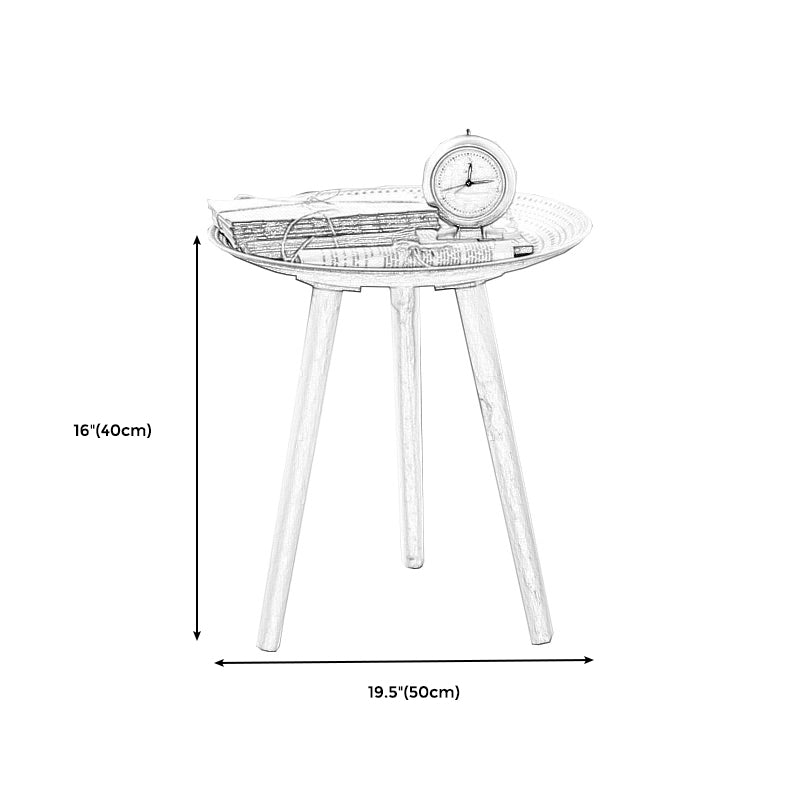 Modern White Wooden Coffee Table Round Coffee Table with Three Legs Clearhalo 'Coffee & Accent Tables' 'Coffee Tables' 'coffee_tables' 'furn' 'furn_coffee_tables' 'Furniture' 'furniture_coffee_tables' 'Living Room Furniture' 4971343