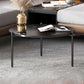 Round Coffee Table Contemporary 3 Legs Cocktail Table for Home 20"L x 20"W x 16"H Black Black Clearhalo 'Coffee & Accent Tables' 'Coffee Tables' 'coffee_tables' 'furn' 'furn_coffee_tables' 'Furniture' 'furniture_coffee_tables' 'Living Room Furniture' 4971345