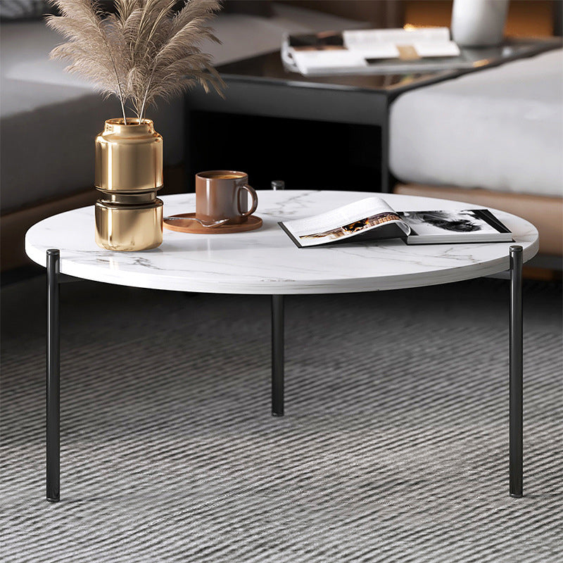Round Coffee Table Contemporary 3 Legs Cocktail Table for Home Clearhalo 'Coffee & Accent Tables' 'Coffee Tables' 'coffee_tables' 'furn' 'furn_coffee_tables' 'Furniture' 'furniture_coffee_tables' 'Living Room Furniture' 4971346