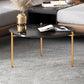 Round Coffee Table Contemporary 3 Legs Cocktail Table for Home 20"L x 20"W x 16"H Gold Black Clearhalo 'Coffee & Accent Tables' 'Coffee Tables' 'coffee_tables' 'furn' 'furn_coffee_tables' 'Furniture' 'furniture_coffee_tables' 'Living Room Furniture' 4971347