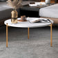 Round Coffee Table Contemporary 3 Legs Cocktail Table for Home 24"L x 24"W x 16"H Gold White Clearhalo 'Coffee & Accent Tables' 'Coffee Tables' 'coffee_tables' 'furn' 'furn_coffee_tables' 'Furniture' 'furniture_coffee_tables' 'Living Room Furniture' 4971356