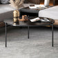 Round Coffee Table Contemporary 3 Legs Cocktail Table for Home 28"L x 28"W x 18"H Black Black Clearhalo 'Coffee & Accent Tables' 'Coffee Tables' 'coffee_tables' 'furn' 'furn_coffee_tables' 'Furniture' 'furniture_coffee_tables' 'Living Room Furniture' 4971358