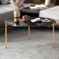 Round Coffee Table Contemporary 3 Legs Cocktail Table for Home 28"L x 28"W x 18"H Gold Black Clearhalo 'Coffee & Accent Tables' 'Coffee Tables' 'coffee_tables' 'furn' 'furn_coffee_tables' 'Furniture' 'furniture_coffee_tables' 'Living Room Furniture' 4971359