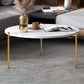 Round Coffee Table Contemporary 3 Legs Cocktail Table for Home 28"L x 28"W x 18"H Gold White Clearhalo 'Coffee & Accent Tables' 'Coffee Tables' 'coffee_tables' 'furn' 'furn_coffee_tables' 'Furniture' 'furniture_coffee_tables' 'Living Room Furniture' 4971360