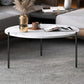 Round Coffee Table Contemporary 3 Legs Cocktail Table for Home 28"L x 28"W x 18"H Black White Clearhalo 'Coffee & Accent Tables' 'Coffee Tables' 'coffee_tables' 'furn' 'furn_coffee_tables' 'Furniture' 'furniture_coffee_tables' 'Living Room Furniture' 4971361