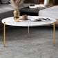 Round Coffee Table Contemporary 3 Legs Cocktail Table for Home 31.5"L x 31.5"W x 17.7"H Gold White Clearhalo 'Coffee & Accent Tables' 'Coffee Tables' 'coffee_tables' 'furn' 'furn_coffee_tables' 'Furniture' 'furniture_coffee_tables' 'Living Room Furniture' 4971364