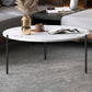 Round Coffee Table Contemporary 3 Legs Cocktail Table for Home 31.5"L x 31.5"W x 17.7"H Black White Clearhalo 'Coffee & Accent Tables' 'Coffee Tables' 'coffee_tables' 'furn' 'furn_coffee_tables' 'Furniture' 'furniture_coffee_tables' 'Living Room Furniture' 4971365