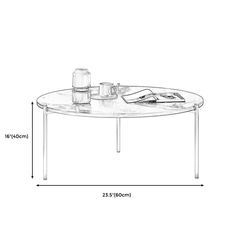 Round Coffee Table Contemporary 3 Legs Cocktail Table for Home Clearhalo 'Coffee & Accent Tables' 'Coffee Tables' 'coffee_tables' 'furn' 'furn_coffee_tables' 'Furniture' 'furniture_coffee_tables' 'Living Room Furniture' 4971367