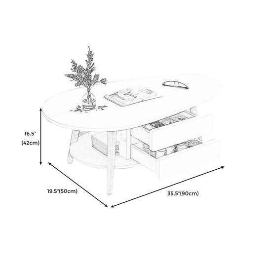Modern Coffee Table Wooden 3 Legs Cocktail Table with Drawer Clearhalo 'Coffee & Accent Tables' 'Coffee Tables' 'coffee_tables' 'furn' 'furn_coffee_tables' 'Furniture' 'furniture_coffee_tables' 'Living Room Furniture' 4971382