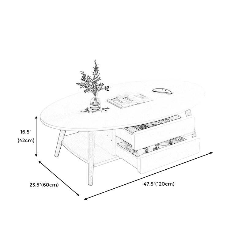 Modern Coffee Table Wooden 3 Legs Cocktail Table with Drawer Clearhalo 'Coffee & Accent Tables' 'Coffee Tables' 'coffee_tables' 'furn' 'furn_coffee_tables' 'Furniture' 'furniture_coffee_tables' 'Living Room Furniture' 4971383