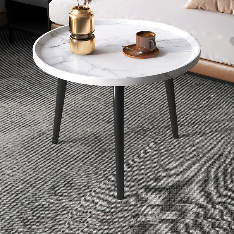 Modern Tray Top Coffee Table Wooden 3 Legs Cocktail Table for Home 24"L x 24"W x 19"H White Clearhalo 'Coffee & Accent Tables' 'Coffee Tables' 'coffee_tables' 'furn' 'furn_coffee_tables' 'Furniture' 'furniture_coffee_tables' 'Living Room Furniture' 4971394