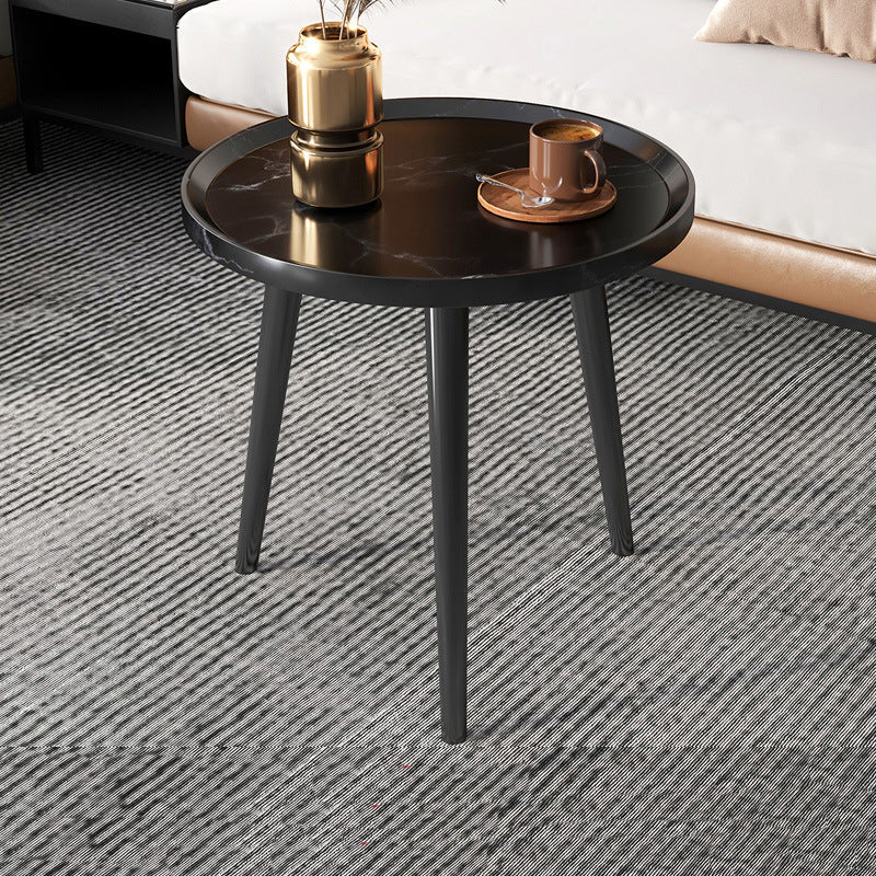 Modern Tray Top Coffee Table Wooden 3 Legs Cocktail Table for Home 16"L x 16"W x 19"H Black Clearhalo 'Coffee & Accent Tables' 'Coffee Tables' 'coffee_tables' 'furn' 'furn_coffee_tables' 'Furniture' 'furniture_coffee_tables' 'Living Room Furniture' 4971396