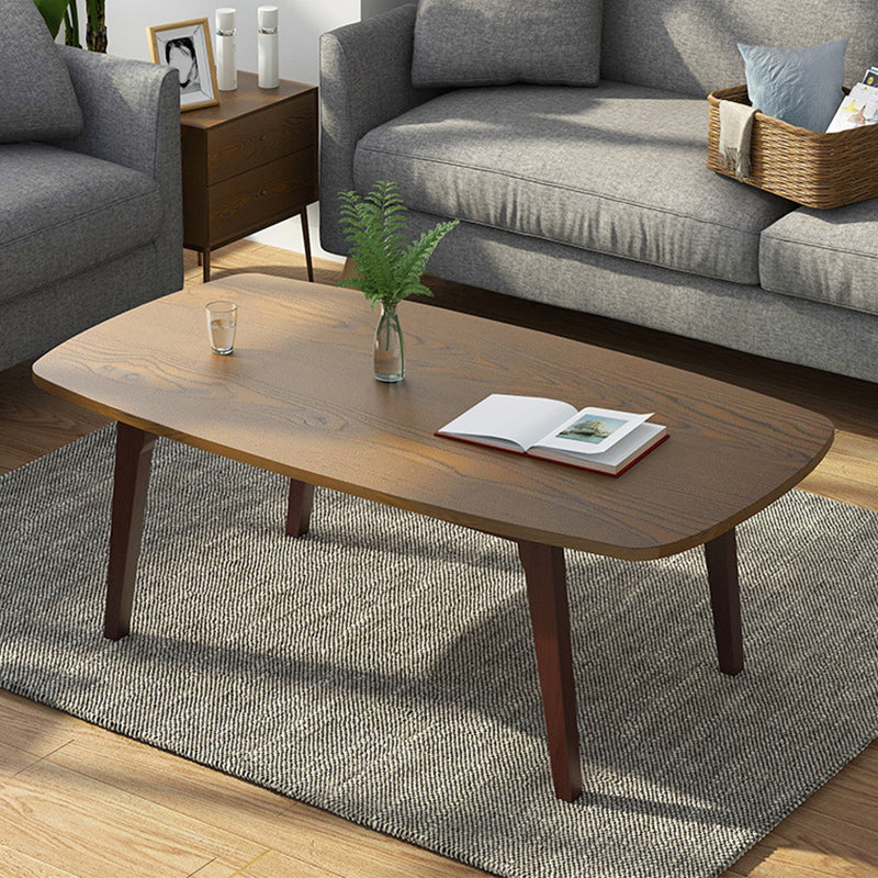 4 Legs Rectangular Coffee Table with Storage Rack Made of Wood Walnut Shelves Not Included Clearhalo 'Coffee & Accent Tables' 'Coffee Tables' 'coffee_tables' 'furn' 'furn_coffee_tables' 'Furniture' 'furniture_coffee_tables' 'Living Room Furniture' 4971408