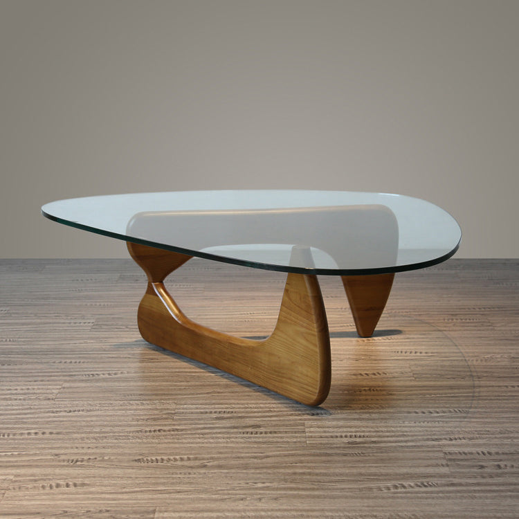 Abstract 1 Single Coffee Table Modern Cocktail Table with Wood Pedestal Clearhalo 'Coffee & Accent Tables' 'Coffee Tables' 'coffee_tables' 'Furniture' 'furniture_coffee_tables' 'Living Room Furniture' 4971426