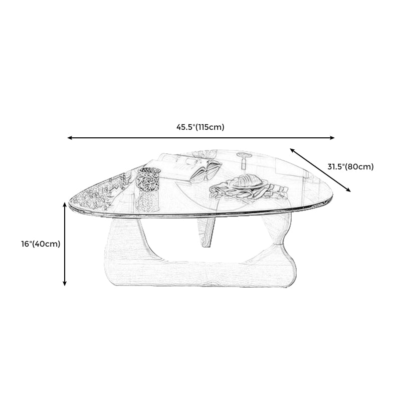 Abstract 1 Single Coffee Table Modern Cocktail Table with Wood Pedestal Clearhalo 'Coffee & Accent Tables' 'Coffee Tables' 'coffee_tables' 'Furniture' 'furniture_coffee_tables' 'Living Room Furniture' 4971430