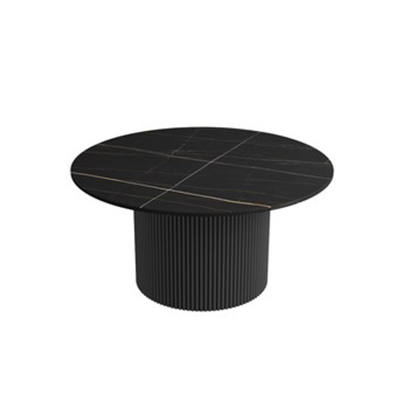 Round White Slate Coffee Table Pedestal 2 Nesting Coffee Table Set Black Black Clearhalo 'Coffee & Accent Tables' 'Coffee Tables' 'coffee_tables' 'furn' 'furn_coffee_tables' 'Furniture' 'furniture_coffee_tables' 'Living Room Furniture' 4971461