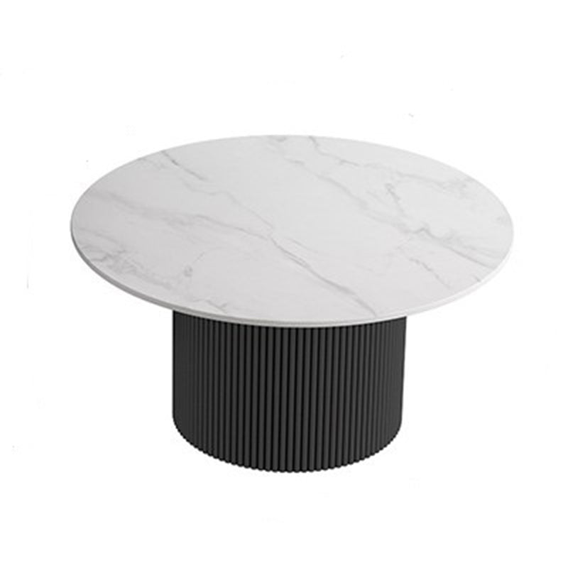 Round White Slate Coffee Table Pedestal 2 Nesting Coffee Table Set Black White Clearhalo 'Coffee & Accent Tables' 'Coffee Tables' 'coffee_tables' 'furn' 'furn_coffee_tables' 'Furniture' 'furniture_coffee_tables' 'Living Room Furniture' 4971462