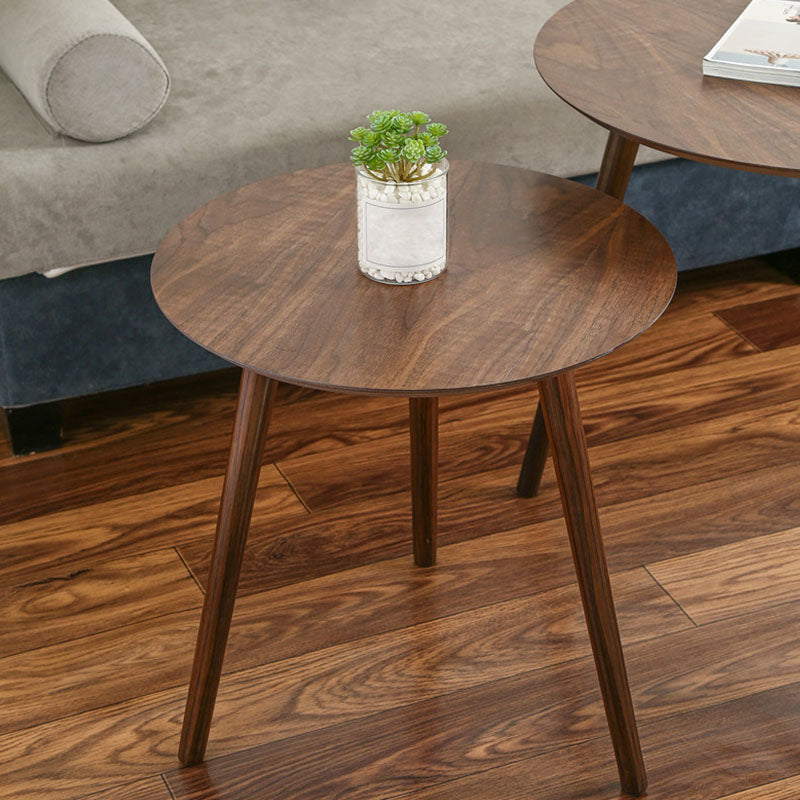 Modern 3 Legs Cocktail Table Round Wood Coffee Table - Brown Clearhalo 'Coffee & Accent Tables' 'Coffee Tables' 'coffee_tables' 'furn' 'furn_coffee_tables' 'Furniture' 'furniture_coffee_tables' 'Living Room Furniture' 4971468