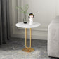 Round Sintered Stone Top End Table 21.6"Tall Pedestal Side Table 18"L x 18"W x 22"H Gold White Grey Clearhalo 'Coffee & Accent Tables' 'Coffee Tables' 'coffee_tables' 'End & Side Tables' 'end_side_tables' 'furn' 'furn_end_side_tables' 'Furniture' 'furniture_coffee_tables' 'Living Room Furniture' 4971546