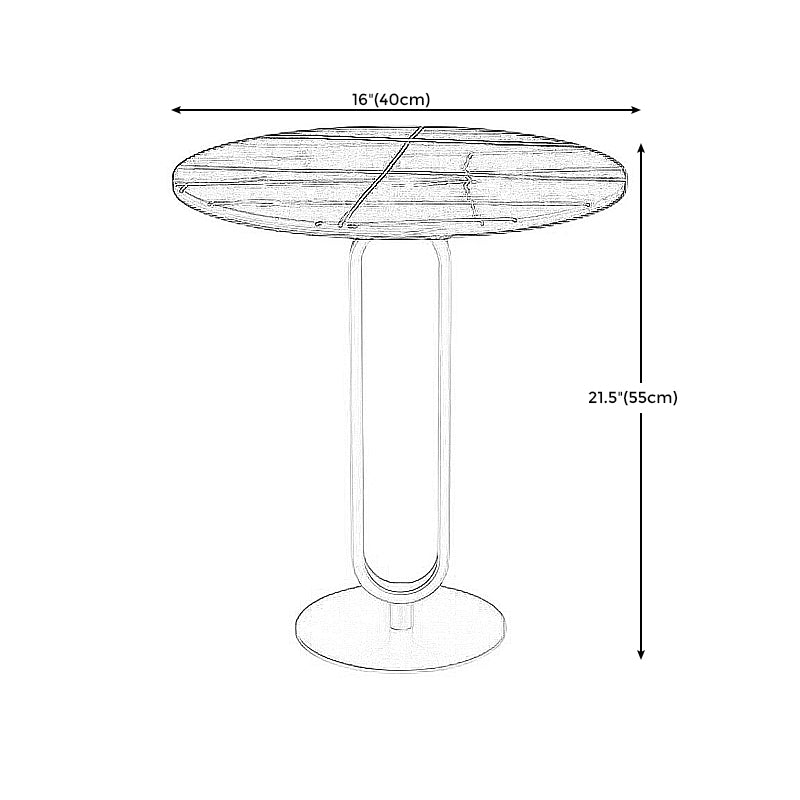 Round Sintered Stone Top End Table 21.6"Tall Pedestal Side Table Clearhalo 'Coffee & Accent Tables' 'Coffee Tables' 'coffee_tables' 'End & Side Tables' 'end_side_tables' 'furn' 'furn_end_side_tables' 'Furniture' 'furniture_coffee_tables' 'Living Room Furniture' 4971557