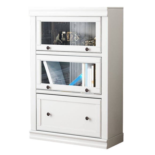 Contemporary Standard Bookcase Wooden Closed Back Bookshelf With Cabinet 31.5"L x 12.8"W x 47.6"H Clearhalo 'Bookcases' 'furn' 'furn_bookcases' 'Furniture' 'furniture_bookcases' 'Office Furniture' 4971657