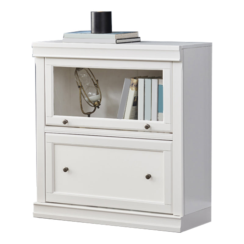 Contemporary Standard Bookcase Wooden Closed Back Bookshelf With Cabinet 31.5"L x 12.8"W x 33.5"H Clearhalo 'Bookcases' 'furn' 'furn_bookcases' 'Furniture' 'furniture_bookcases' 'Office Furniture' 4971660